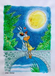 Sommacal, Giorgio - 1 Original colour drawing - Lupo Alberto e Marta | Catawiki