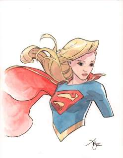 Amy Reeder - Supergirl Watercolor Commission - Signed