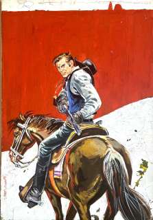 FRANCO DONATELLI - Original cover for Raccolta Pecos Bill n. 12. Cm. 25x36,5. Tempera su cartone. Firmata. Codice 9452.