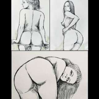 Erotica - Set of 5 signed drawings, by Jean-Bernard Auboin | Catawiki