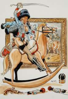 Felix MEYNET (né en 1961) Illustration Illustration originale d’une femme en tenue napoléonnienne | Tajan