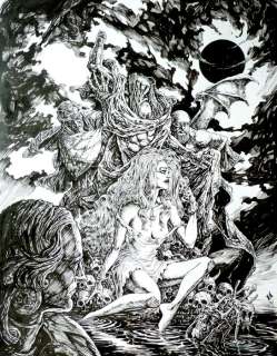 Pontet, Cyril - 1 Original drawing - Chroniques de la Lune Noire - La Succube - Hommage Froideval (50x65 cm) - 2025 | Catawiki