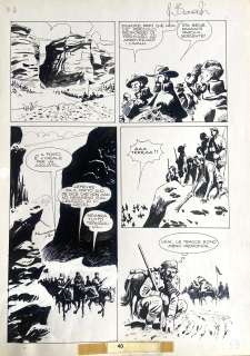 IVO MILAZZO - Original page for Ken Parker n. 1 "Lungo fucile". Cm. 30,5x42,5. Ink. Signed by Giancarlo Berardi. Code 979.