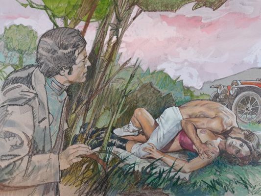 Jaja (Iaia, Ermanno) - 1 Original colour drawing - Amo Mio Marito… | Catawiki