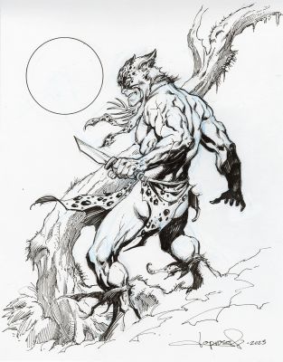Aaron Lopresti | Frazetta’s JAGUAR GOD sketch | Aaron Lopresti