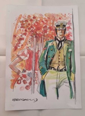 Vercelli, Gino - 1 Original colour drawing - Corto Maltese - Omaggio a Hugo Pratt | Catawiki