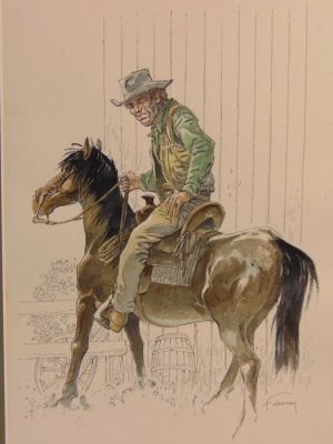 Hermann - 1 Original colour drawing - Red Dust - Aquarel - 2015 | Catawiki