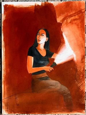 Reculé, Henri - 1 Original colour drawing - Cassio - Ornella à la torche - 2015 | Catawiki