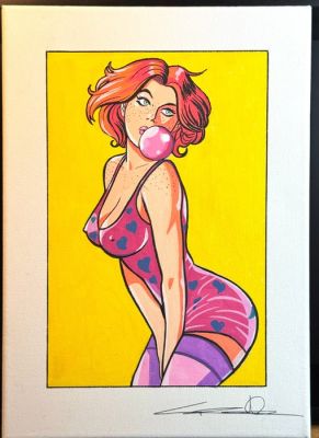 Candita, Giuseppe - 1 Original colour drawing - Bubble girl! - 2026 | Catawiki