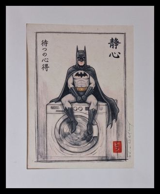 Emma Wildfang - Batman "Patience in Circles" - Series "Zen with a Wink" | Catawiki