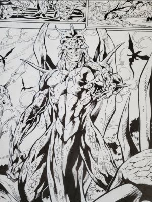 Ivan Reis - Original page - Lady Death - Purgatori - half splash - 1998