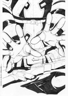 Continue Shopping | GWENPOOL #5 PAGE 1 ORIGINAL PAGE BY STEFANO NESI | Scott’s Collectables