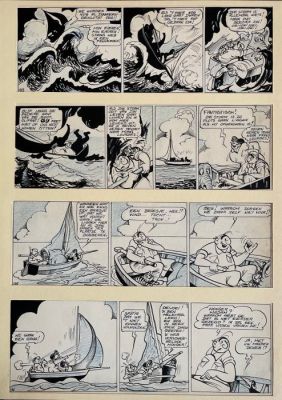 Sleen, Marc - 1 Page d’origine + album de luxe - Nero 14 - Beo de Verschrikkelijke, gesigneerd. - 1984