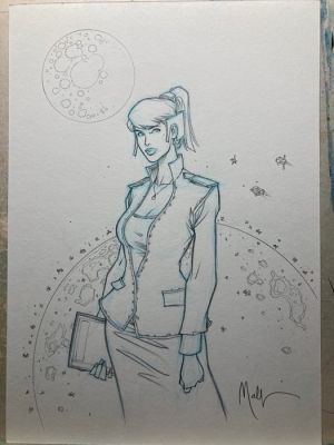 Malfin, Nicolas - 1 Original drawing - Golden City - Lola - 2025 | Catawiki