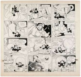 "FELIX THE CAT" 1935 SUNDAY PAGE ORIGINAL ART BY OTTO MESSMER. | Hake’s