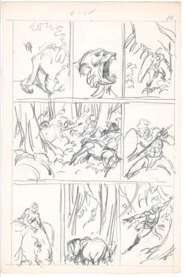 John Buscema - 1 Original preliminary page - Tarzan, Lord of the Jungle - #7 Tarzan rescues the Moon - 1977