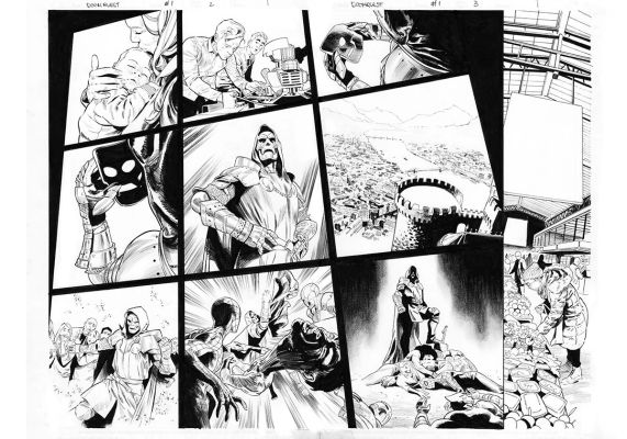 Continue Shopping | DOOMQUEST #1 PAGES 2-3 DOUBLE PAGE SPLASH FRANCESCO MOBILI ORIGINAL INTERIOR ART | Scott’s Collectables
