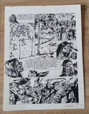 Derib (Claude De Ribaupierre) - 1 Original page - Buddy Longway - Dernier Rendez-vous - 1987