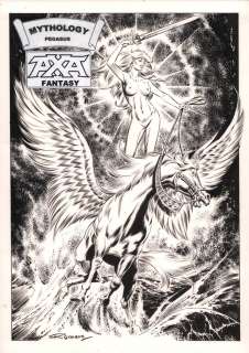 Enrique Romero - Axa on Pegasus Pin-Up - Signed