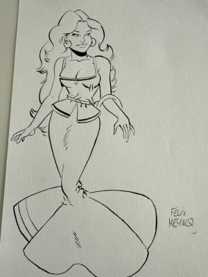 Meynet, Félix - 1 Original drawing - Falbala - Hommage à Uderzo | Catawiki