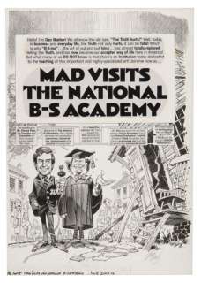 JACK DAVIS "MAD 84 - MAD VISITS THE NATIONAL B-S ACADEMY" COMPLETE MAGAZINE STORY ORIGINAL ART. | Hake’s