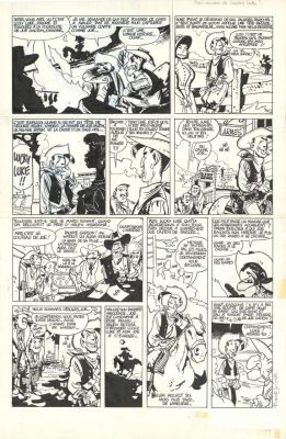 Frank Le Gall | Planche originale réalisée en 1985 - Rocky Luke - banlieue west | Daniel Maghen