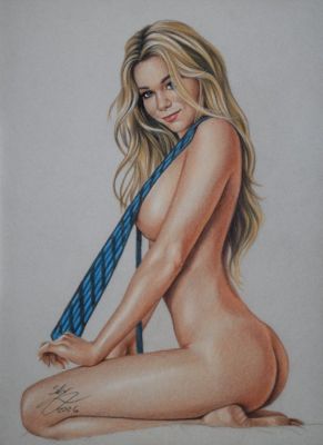 Sly - 1 Original colour drawing - Pin Up - Gentle gaze - 2026 | Catawiki