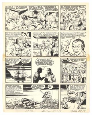 Victor Hubinon | Planche originale n°34, publiée dans Pilote n°211 - L’Île de l’homme mort - Barbe-Rouge | Daniel Maghen