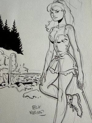 Meynet, Félix - 1 Original preliminary drawing - Mirabelle en montagne | Catawiki