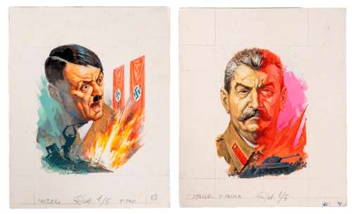 SEVERINO BARALDI, HITLER E STALIN, TWO ILLUSTRATIONS | Art-Rite