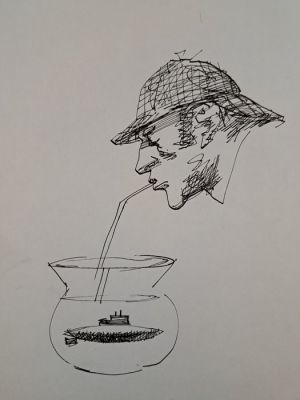Pintér, Ferenc - 1 Original drawing - Sherlock Holmes: L’Avventura dei progetti Bruc-Partington | Catawiki