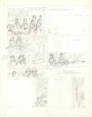 Bob de Moor | "Les Gorilles de la vedette", crayonné original pour parue dans "Tintin Super Stars" en 1985 - Tintin | Daniel Maghen