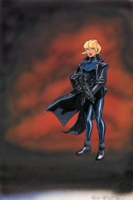 Félix Meynet | Illustration originale, dos de couverture - La boite de pandore - Tatiana K. | Daniel Maghen