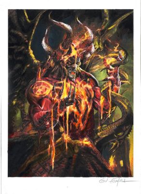 Formosa, Gil - 1 Original colour drawing - Satan - Cryptids | Catawiki