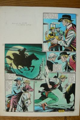 Marin, Claude - 1 Original colour page - Broncho Bill et le Mustang Fantôme - 1950 | Catawiki