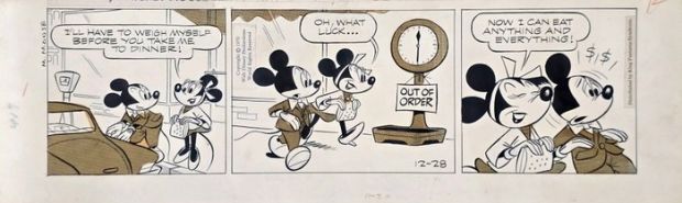 Gottfredson, Floyd - 1 Original page - Mickey Mouse - Original Strip 12-28-1970