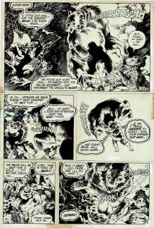 Bernie Wrightson - Swamp Thing #8 P 3 (Swamp Thing in All 5 Panels Battling Giant Grizzly Bear That Has Disemboweled an Old Man!) 1973