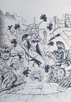 Angel Gabriele - 1 Original page - The Eternals - Tribute Jack Kirby | Catawiki