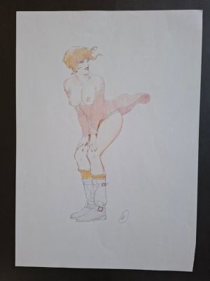 Leone Frollo - 1 Original colour drawing - Mona Street - Mona Street | Catawiki