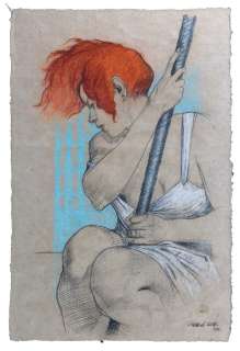 Liberatore | Fusain de grand format en couleur sur papier de… | Millon