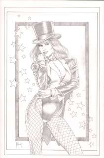 Mitch Foust - Zatanna Detailed Pencil Commission in Border - Signed