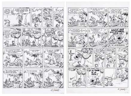 Geerts - Lot 432 - Jojo, planches n°6 et 7 à l‘encre de Chine de…