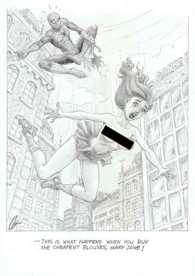 Joaquín Cera | Spider-Man – Accident – Original drawing | Origin Of Comics