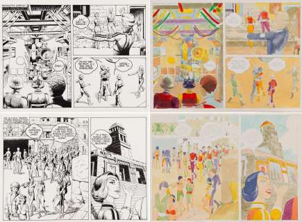 Bogusław Polch (1941 - 2020) | Bogusław Polch | "Bogowie z kosmosu. Bunt olbrzymów", plansza i blaudruk nr 4, 1978 | Desa Unicum