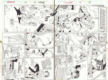 Dan Panosian, Jeff Johnson | Wonder Man #19 Pgs. 24 & 25 - Horizontal Pages Dps - 1993 | Anthony’s Comic Book Art