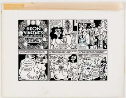 Skip Williamson Neon Vincent’s Massage Parlor Monthly Comic Strip Original Art (Playboy Enterprises, 1983). - | Heritage