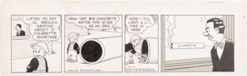 Ernie Bushmiller Nancy Daily Comic Strip Sluggo Original Art dated 12-18-44 (United Feature Syndicate, 1944). - | Heritage