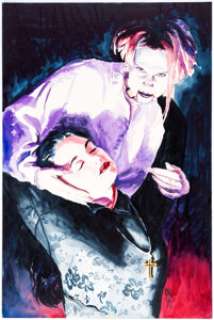 Ken Meyer Jr. - Vampire Woman Watercolor Painting Original Art (1997). This color painting featuring a vampire -