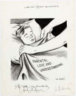 Rube Goldberg - Editorial Cartoon Original Art (undated). Rube Goldberg’s cartoon titled "Cure For - | Heritage