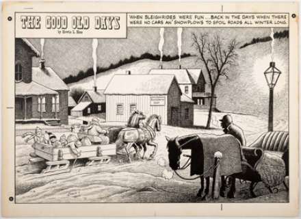 Erwin L. Hess The Good Old Days Sunday Comic Strip Original Art (United Feature Syndicate, undated). A charming -